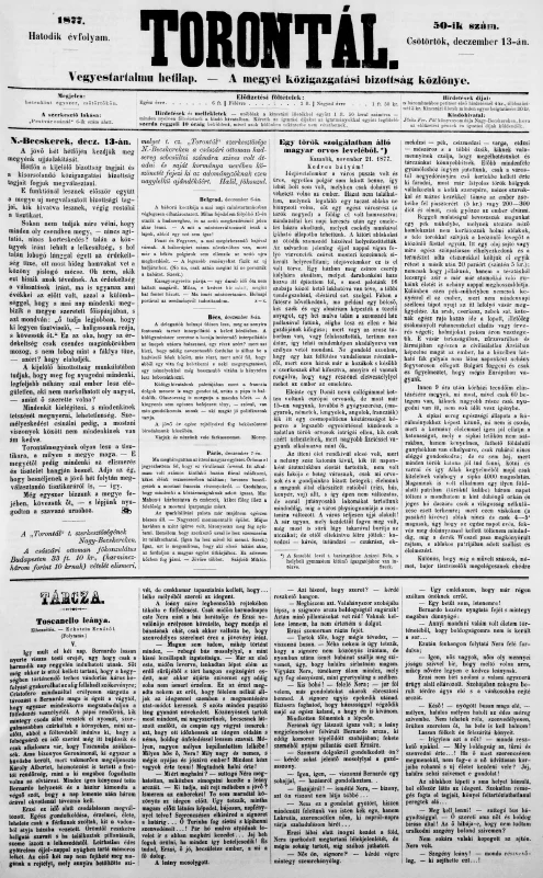 Torontál, 6. évf. 1877. december 13. 50. sz.