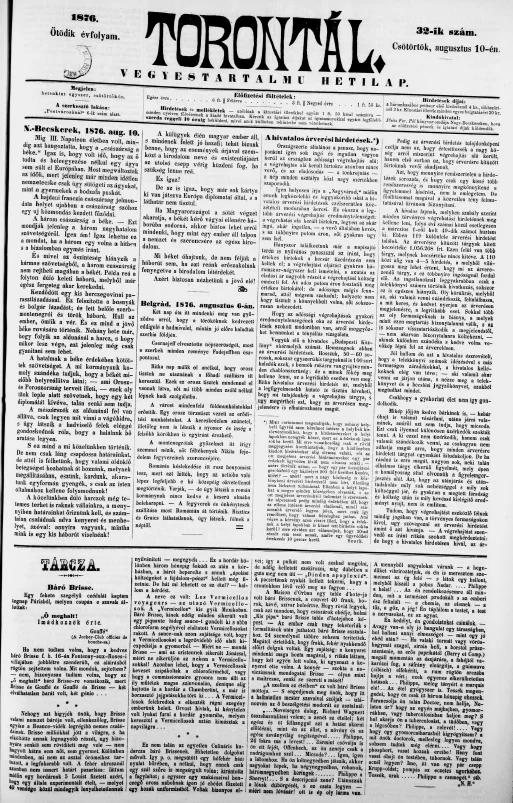 Torontál, 5. évf. 1876. augusztus 10. 32. sz.