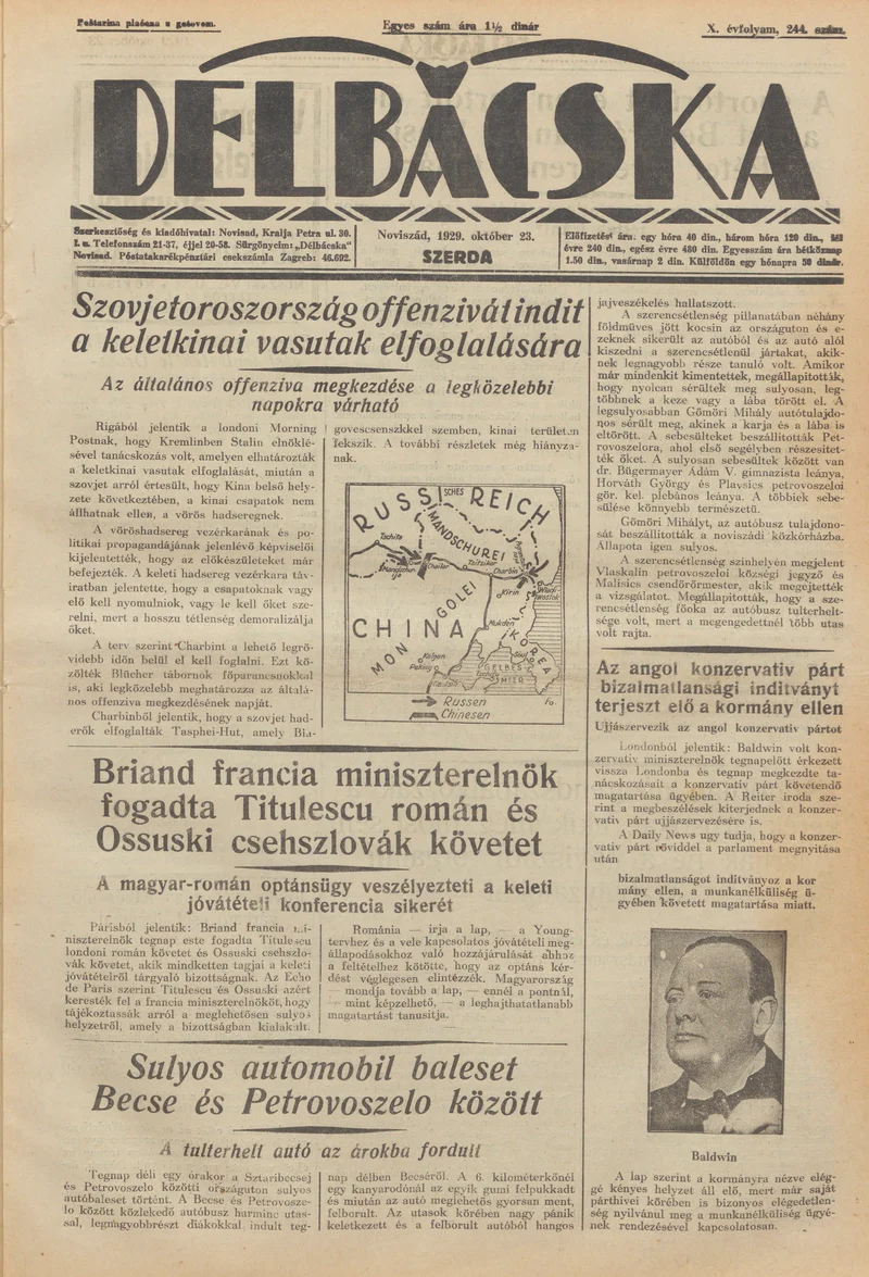 Délbácska, 10. évf. 1929. október 23. 247. sz.