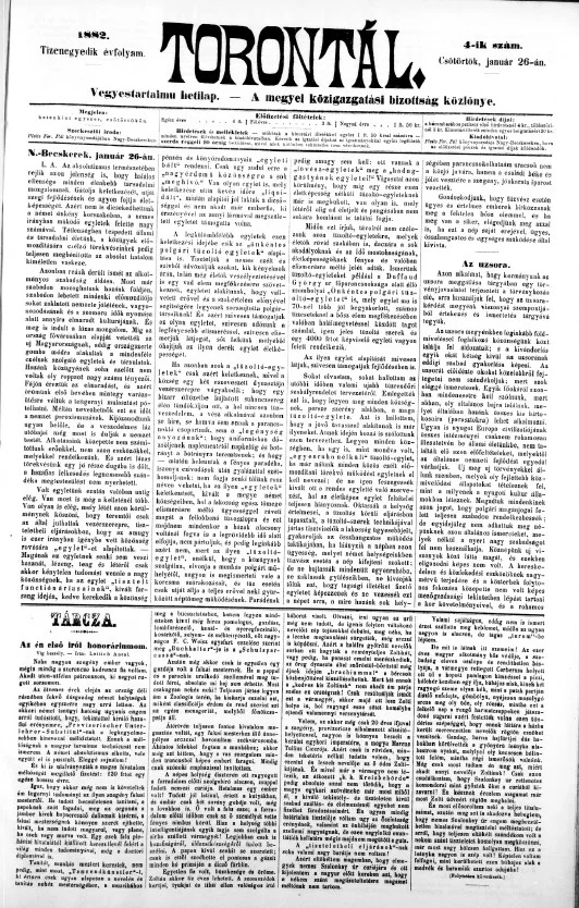 Torontál, 11. évf. 1882. január 26. 4. sz.