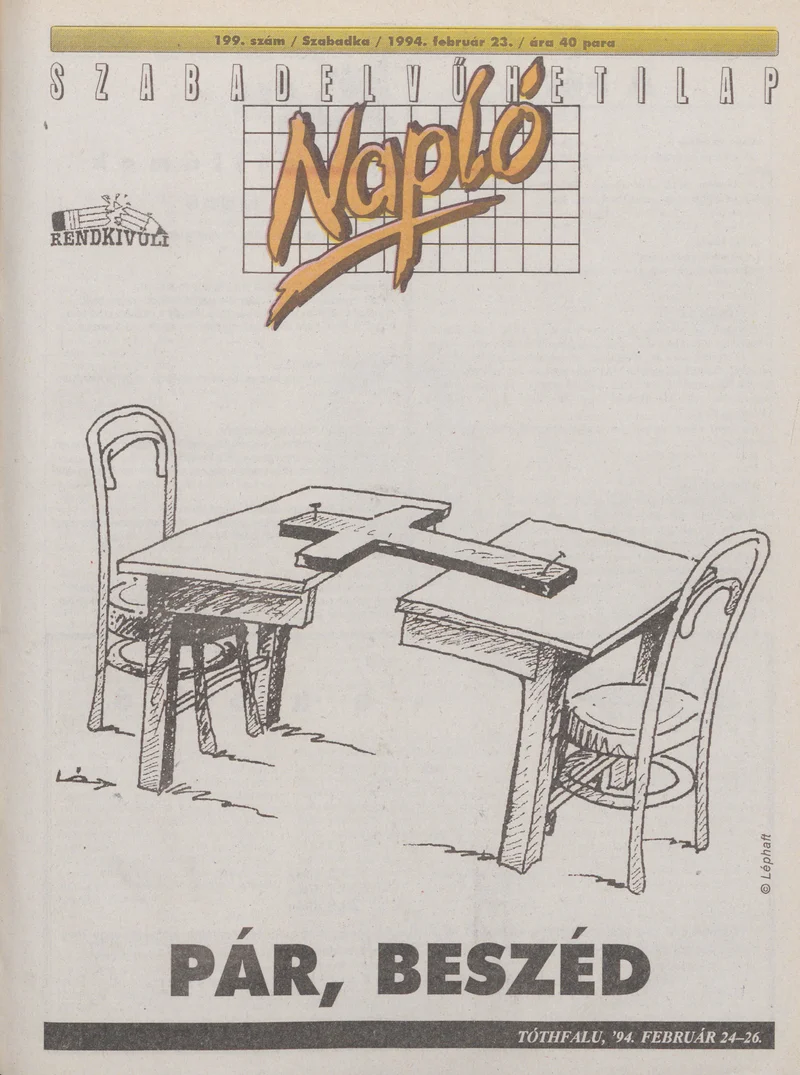 Napló - Szabadelvű hetilap, 5. évf. 1994. február 23. 199. sz.