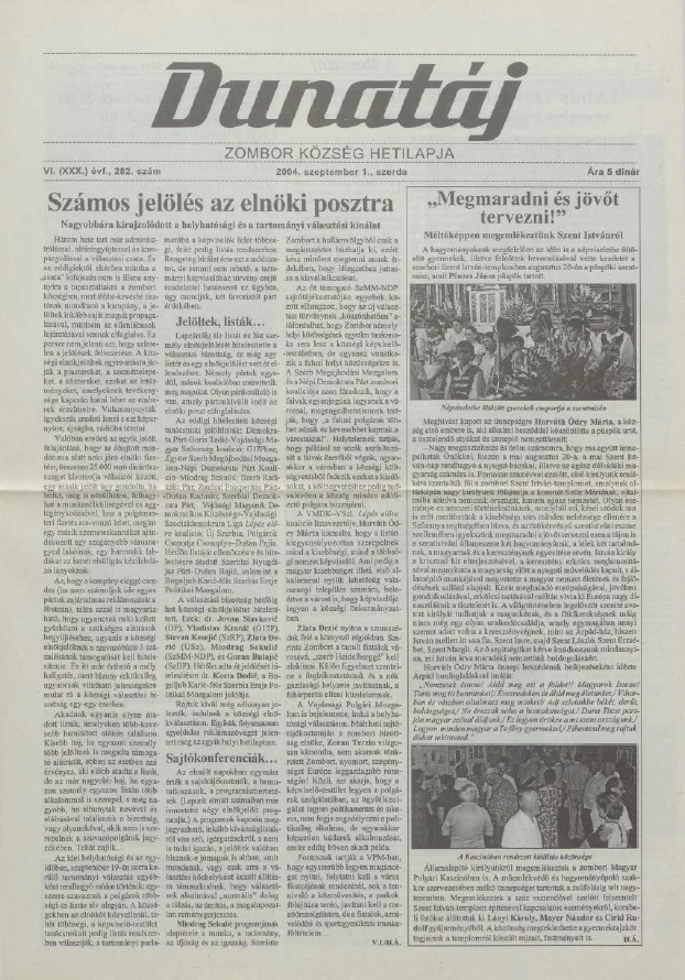 Dunatáj, 6. évf. 2004. szeptember 1. 282. sz.