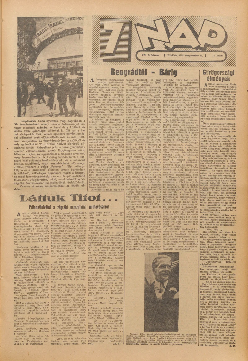 7 Nap, 7. évf. 1952. szeptember 21. 38. sz. 1–12. oldal
