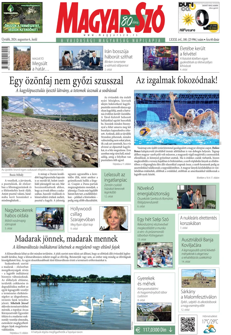 Magyar Szó, 81. évf. 2024. augusztus 6. 180. sz. 1–20. oldal