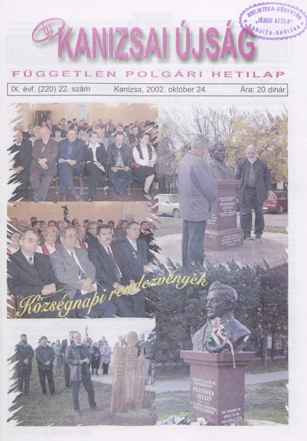 Új Kanizsai Újság, 9. évf. 2002. október 24. 22. sz.