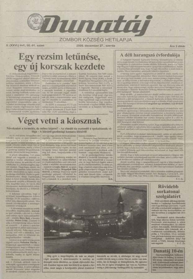 Dunatáj, 2. évf. 2000. december 27. 90–91. sz.