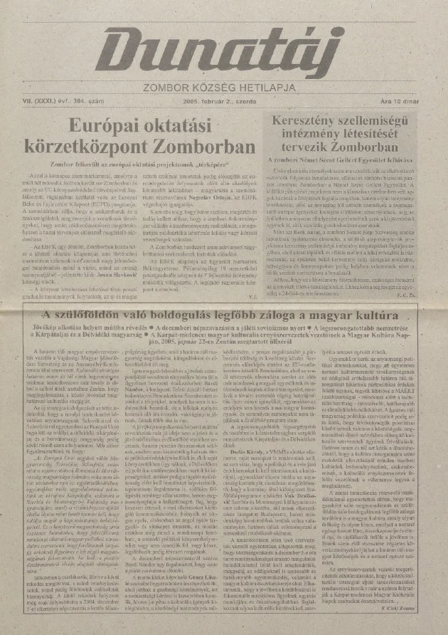 Dunatáj, 7. évf. 2005. február 2. 304. sz.