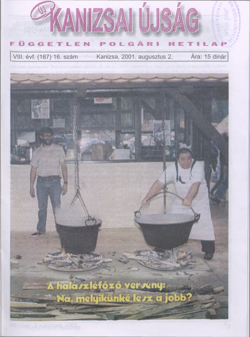 Új Kanizsai Újság, 8. évf. 2001. augusztus 2. 16. sz.