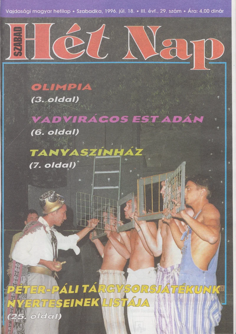 Szabad Hét Nap, 3. évf. 1996. július 18. 29. sz.