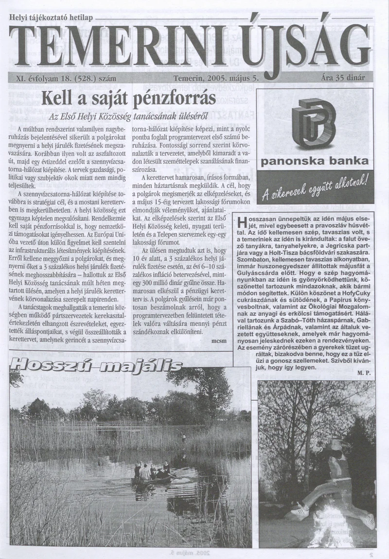 Temerini Újság, 11. évf. 2005. május 5. 18. sz.