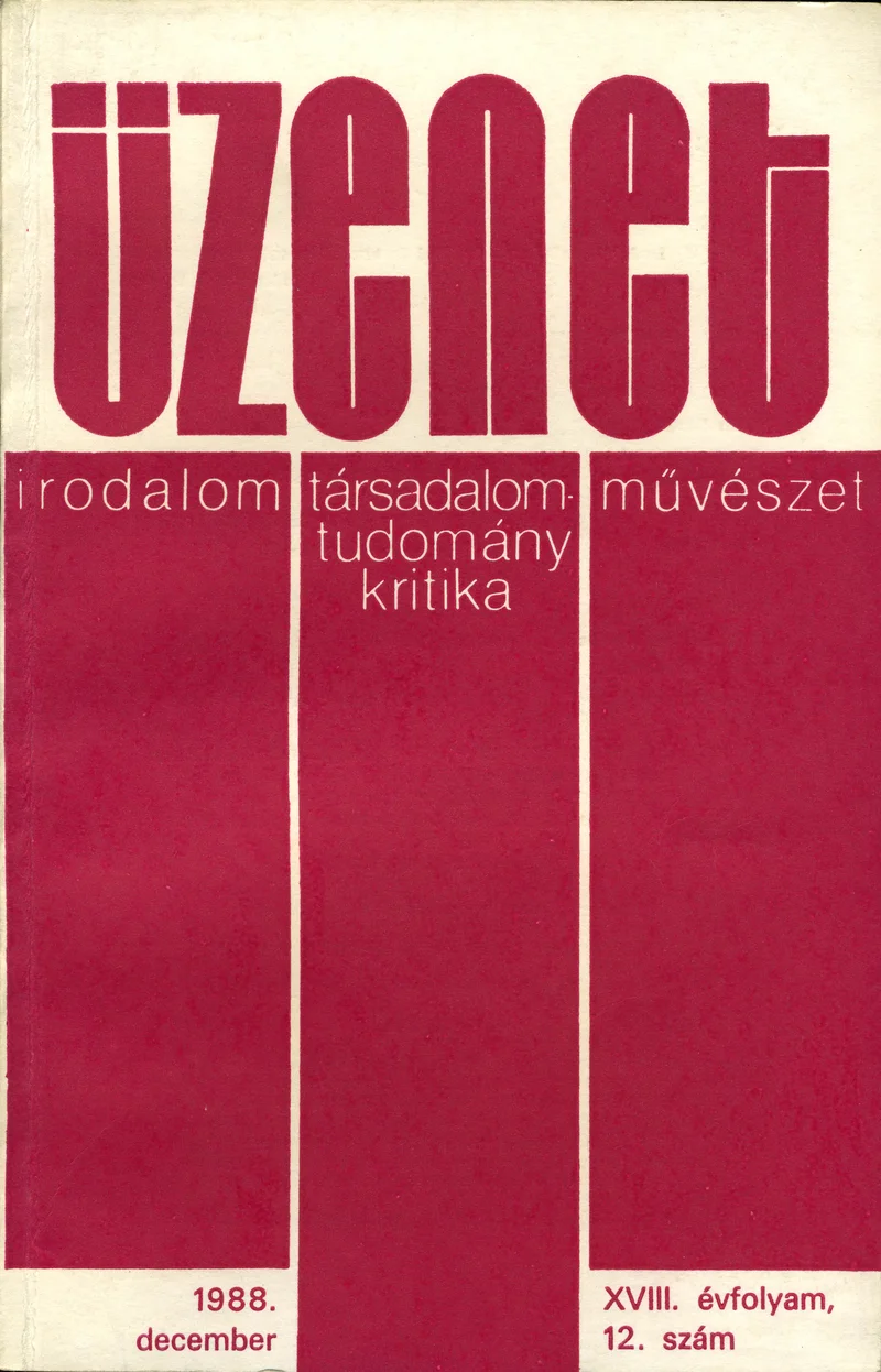 Üzenet, 18. évf. 1988. december. 12. sz. 843–920. oldal