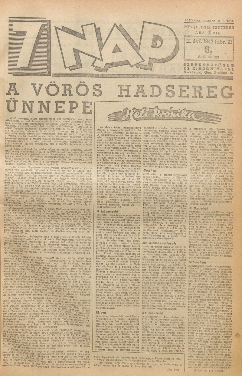 7 Nap, 2. évf. 1947. február 21. 8. sz. 1–10. oldal