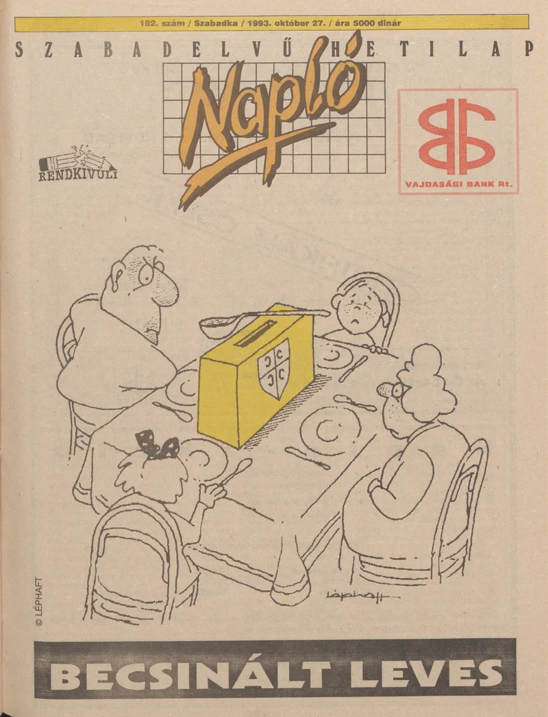Napló - Szabadelvű hetilap, 4. évf. 1993. október 27. 182. sz.