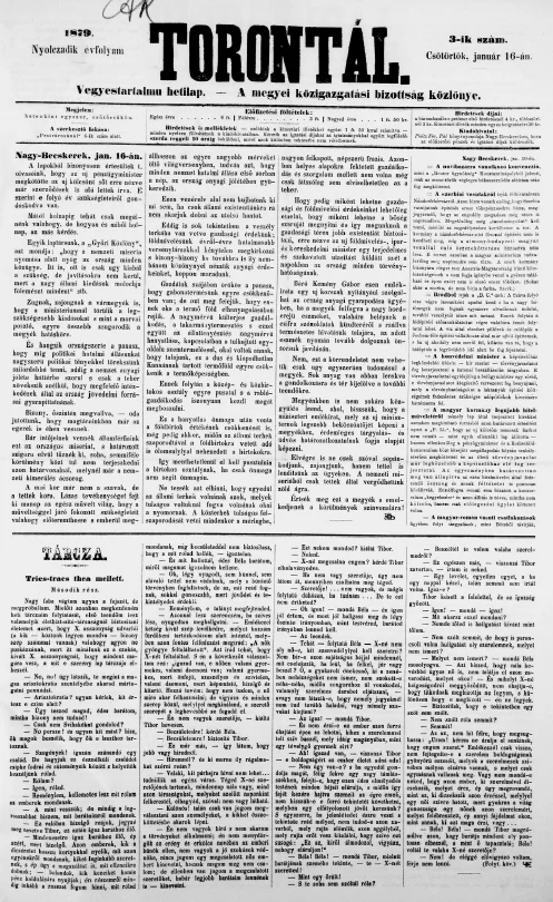 Torontál, 8. évf. 1879. január 16. 3. sz.
