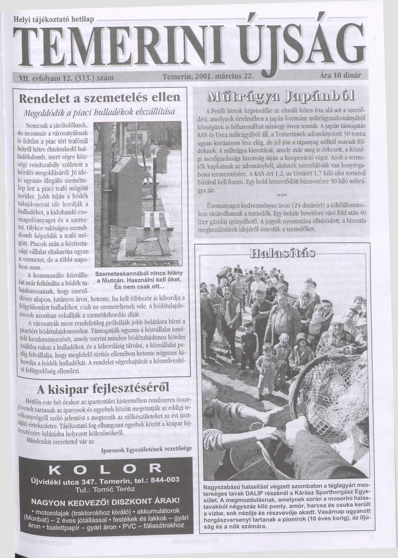 Temerini Újság, 7. évf. 2001. március 22. 12. sz.