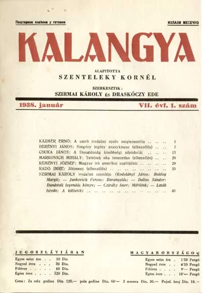 Kalangya, 7. évf. 1938. január. 1. sz. 1–48. oldal