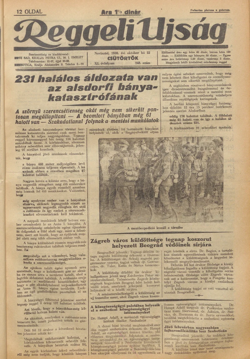 Reggeli Újság, 11. évf. 1930. október 23. 248. sz.