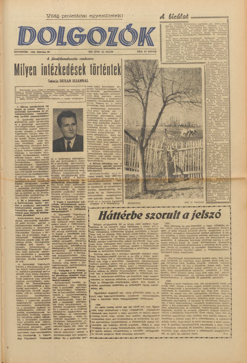 Dolgozók, 12. évf. 1958. március 29. 13. sz.