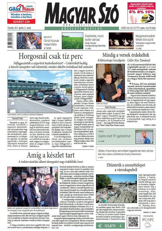 Magyar Szó, 74. évf. 2017. április 11. 83. sz. 1–20. oldal