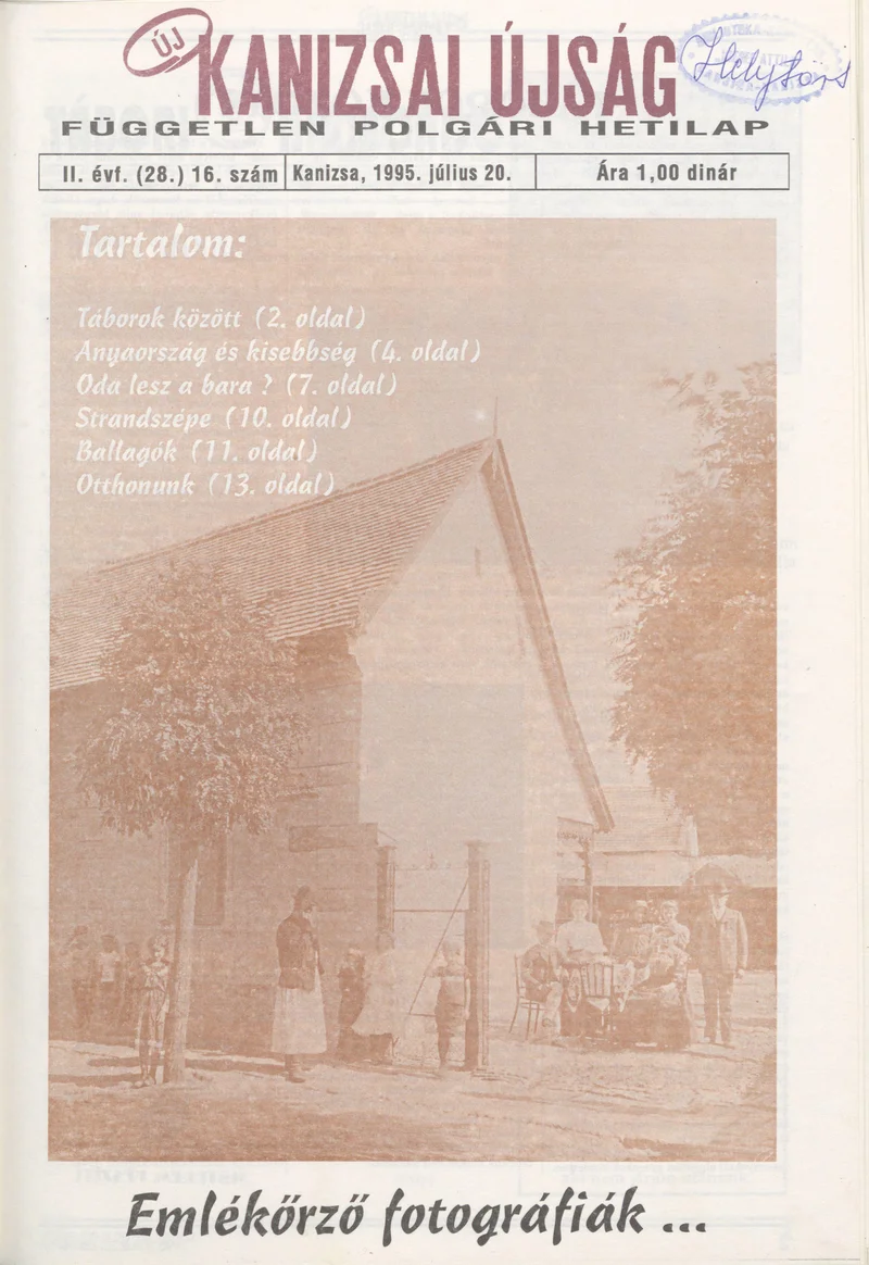 Új Kanizsai Újság, 2. évf. 1995. július 20. 16. sz.
