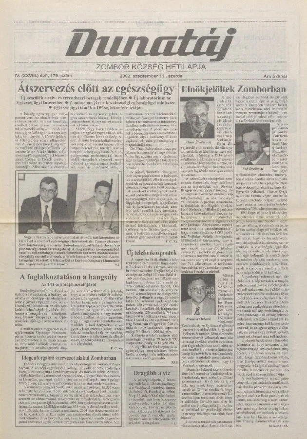 Dunatáj, 4. évf. 2002. szeptember 11. 179. sz.