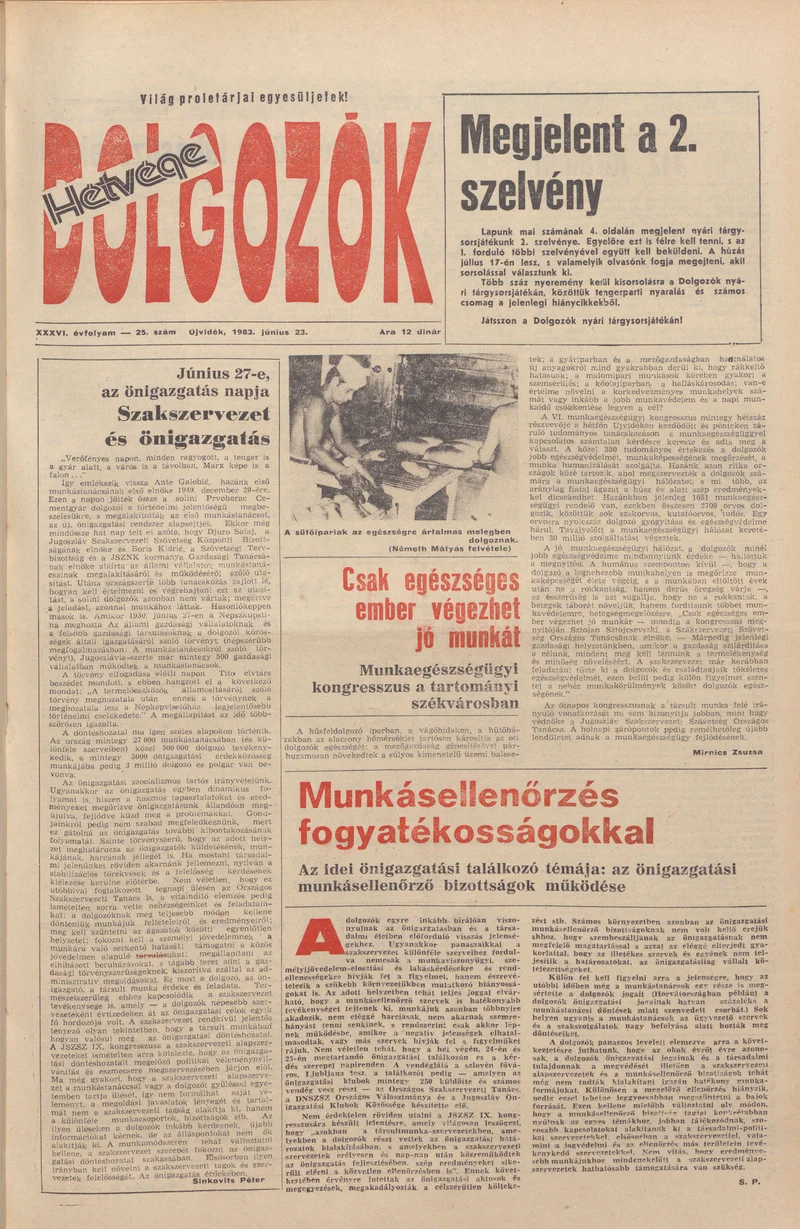 Dolgozók, 37. évf. 1983. június 23. 25. sz.
