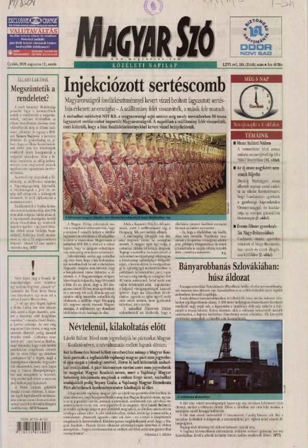 Magyar Szó, 66. évf. 2009. augusztus 12. 186. sz. 1–16. oldal