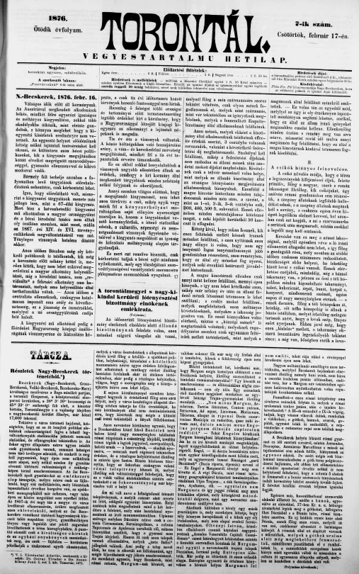 Torontál, 5. évf. 1876. február 17. 7. sz.