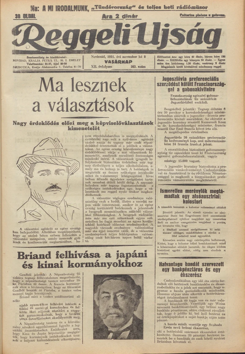 Reggeli Újság, 12. évf. 1931. november 8. 263. sz.