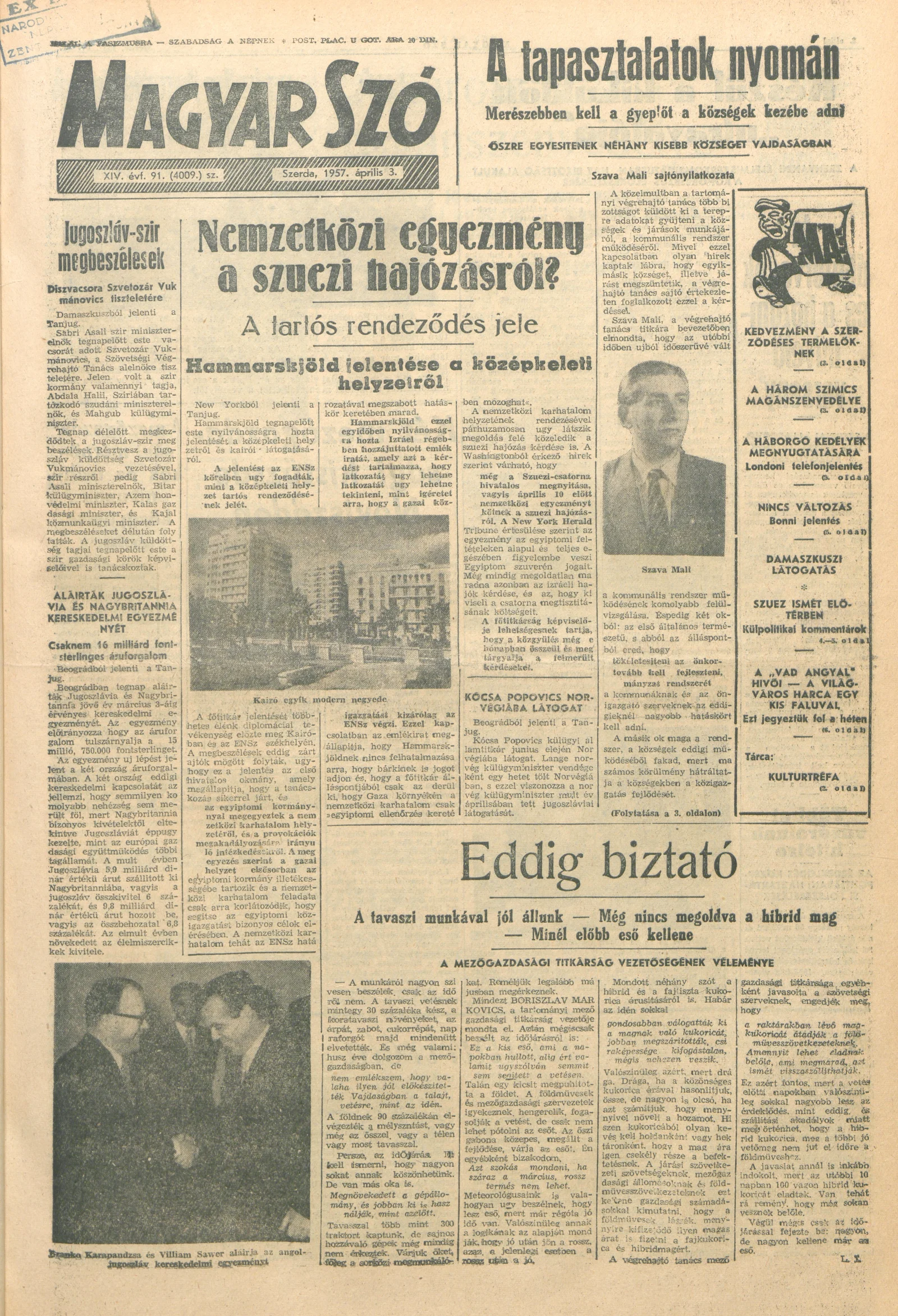Magyar Szó, 14. évf. 1957. április 3. 91. sz. 1–10. oldal