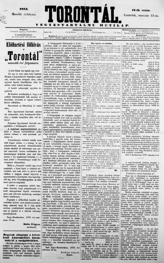 Torontál, 2. évf. 1873. március 13. 11. sz.