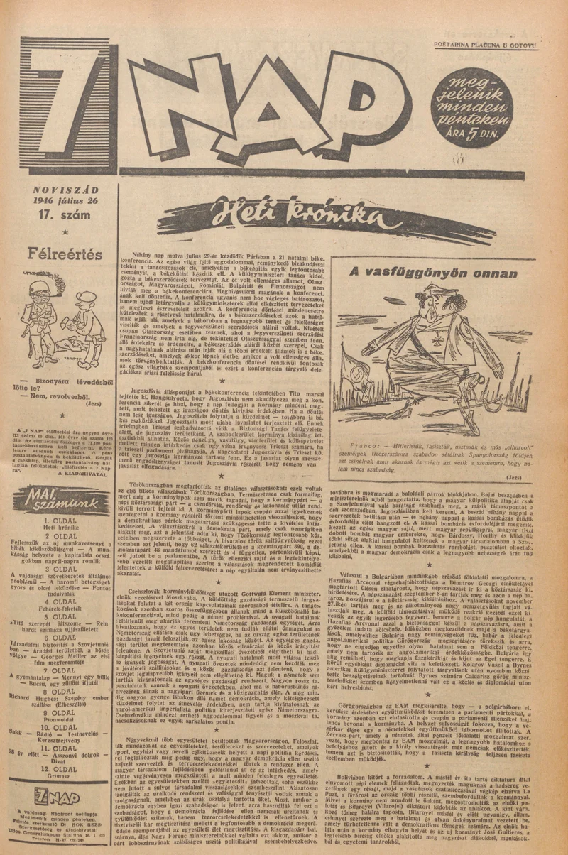 7 Nap, 1. évf. 1946. július 26. 17. sz. 1–12. oldal