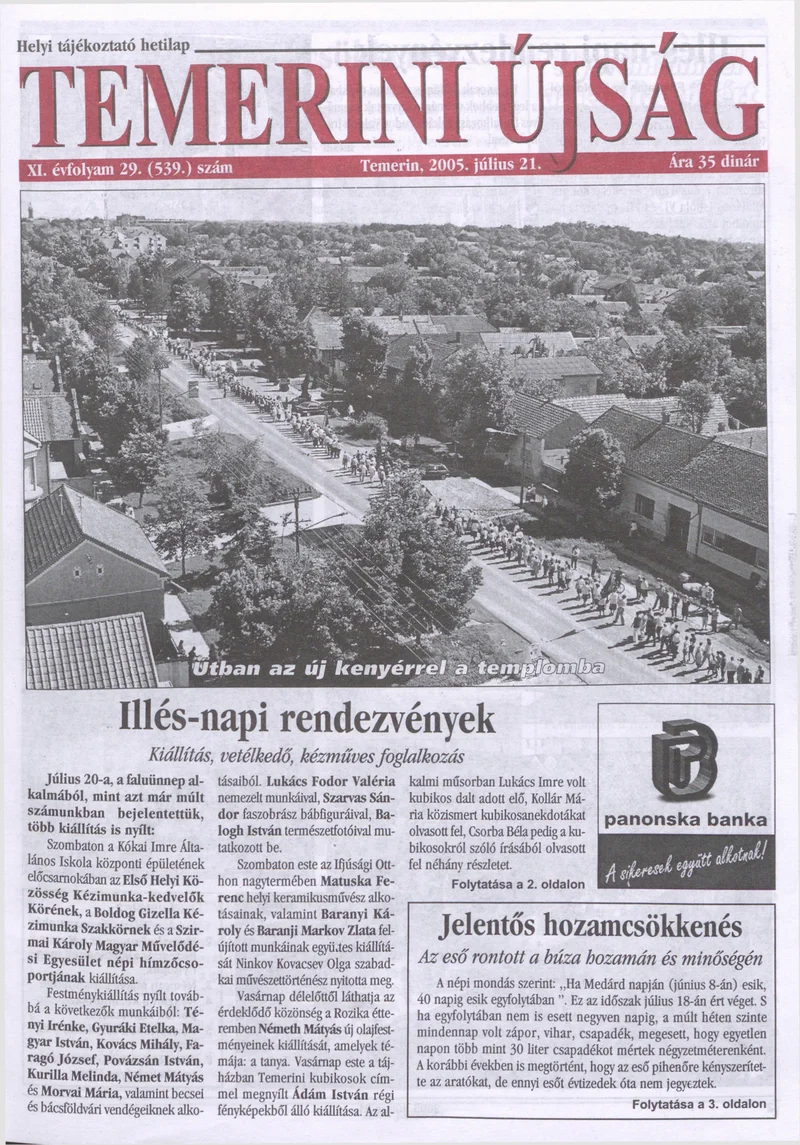 Temerini Újság, 11. évf. 2005. július 21. 29. sz.