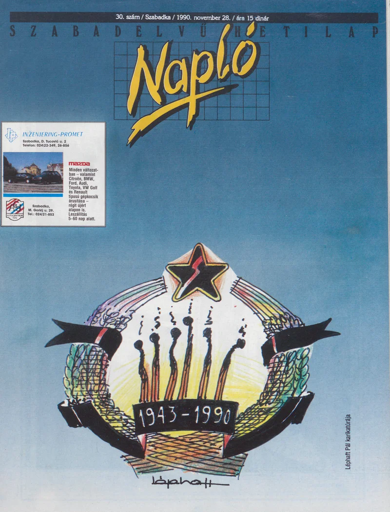 Napló - Szabadelvű hetilap, 1. évf. 1990. november 28. 30. sz.