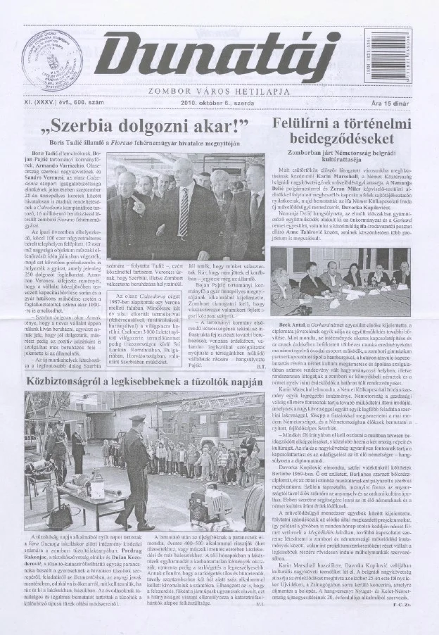 Dunatáj, 12. évf. 2010. október 6. 600. sz.