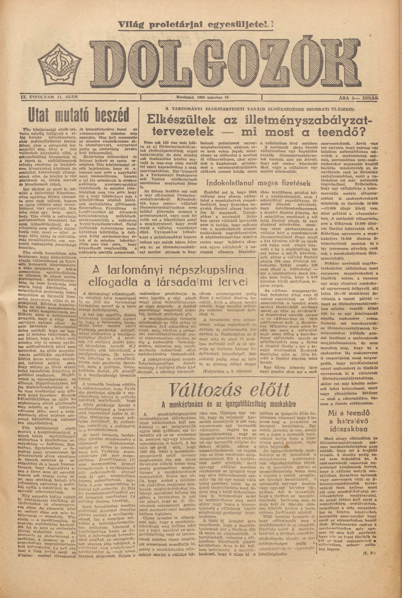 Dolgozók, 9. évf. 1955. március 15. 11. sz.