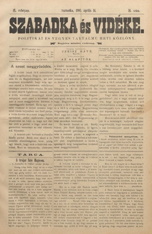 Szabadka és vidéke II, 9. évf. 1901. április 14. 16. sz.