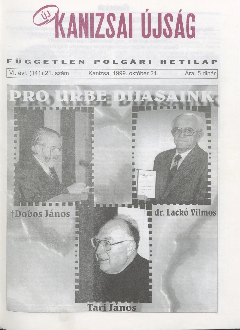 Új Kanizsai Újság, 6. évf. 1999. október 21. 21. sz.