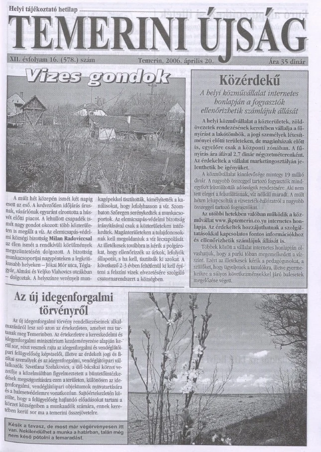 Temerini Újság, 12. évf. 2006. április 20. 16. sz.