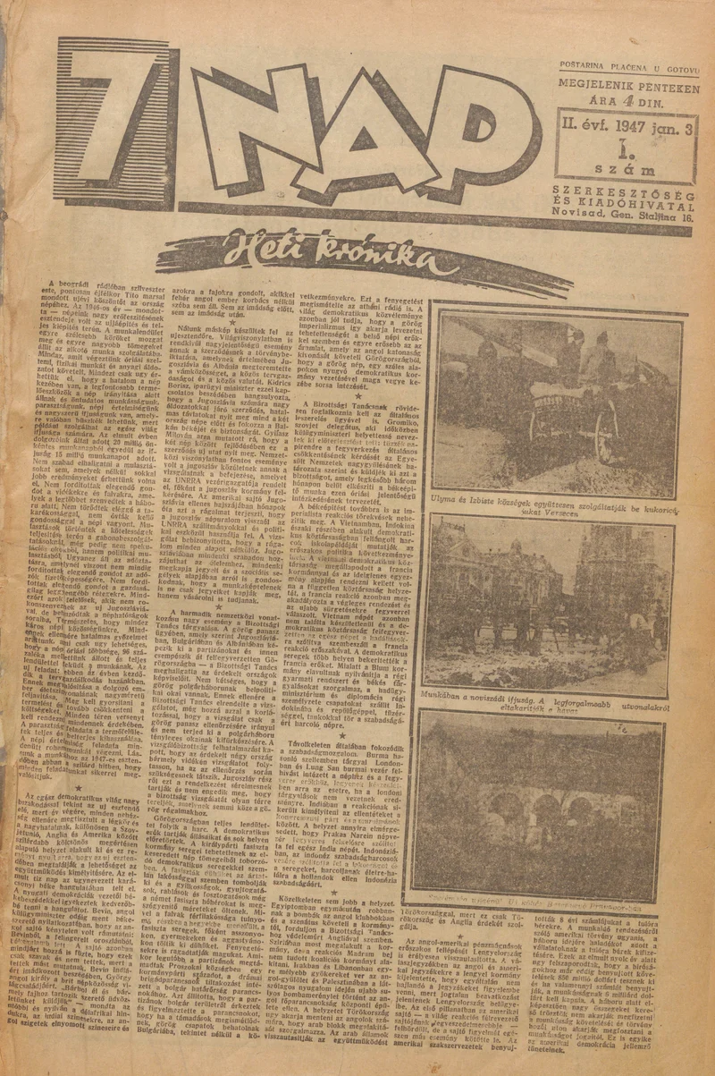 7 Nap, 2. évf. 1947. január 3. 1. sz. 1–10. oldal