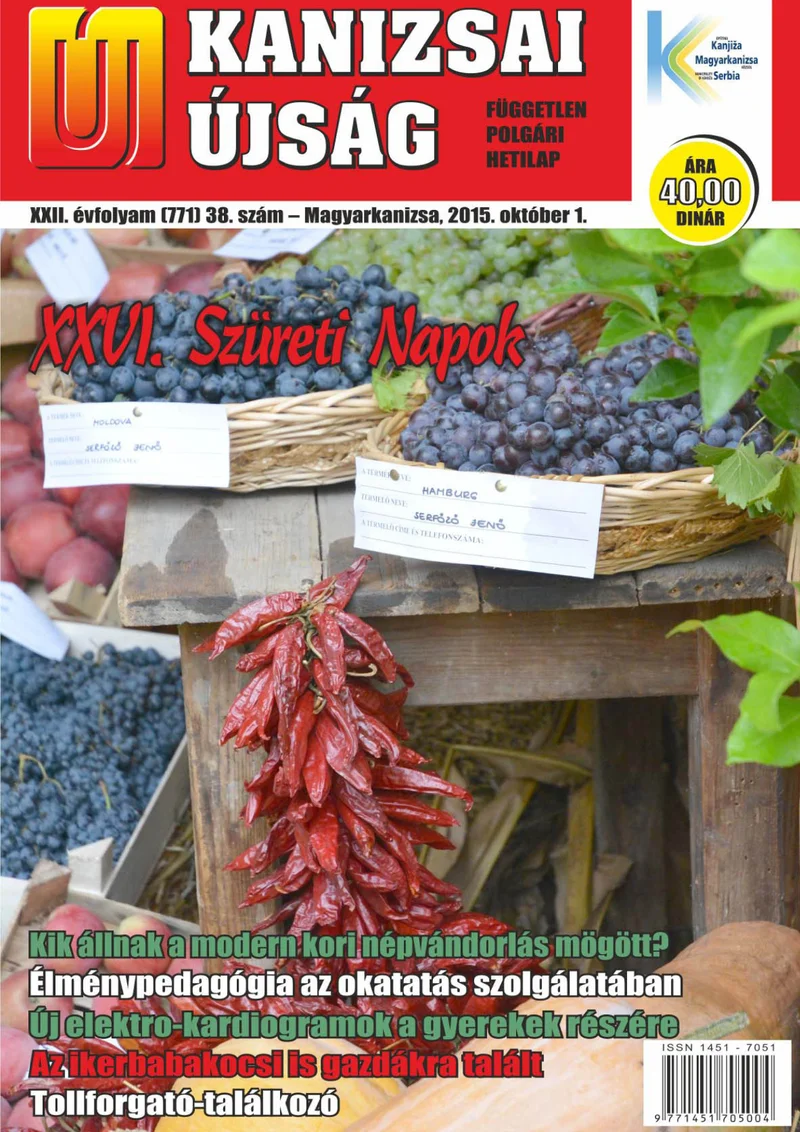 Új Kanizsai Újság, 22. évf. 2015. október 1. 38. sz.