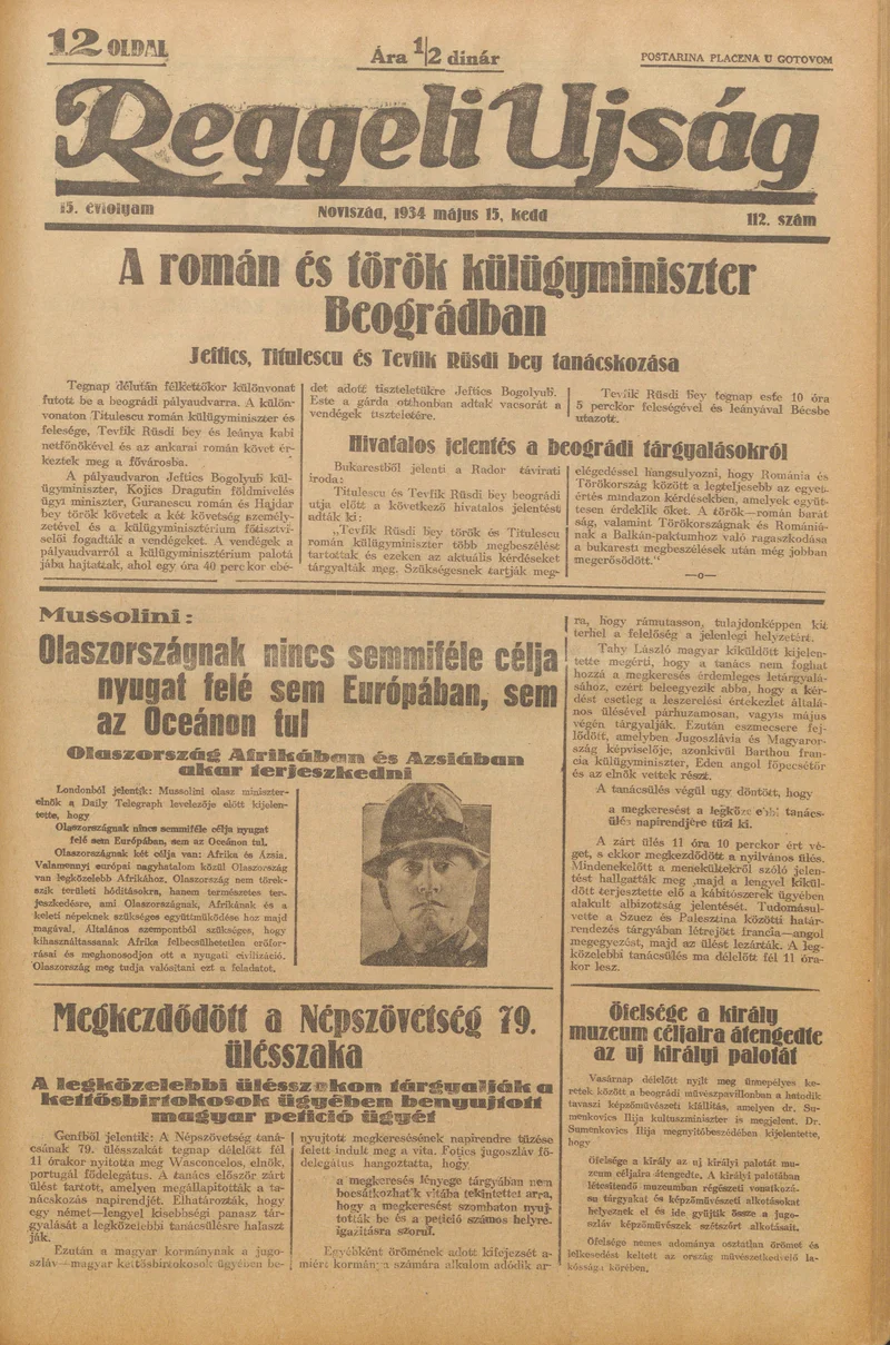 Reggeli Újság, 15. évf. 1932. május 15. 112. sz.
