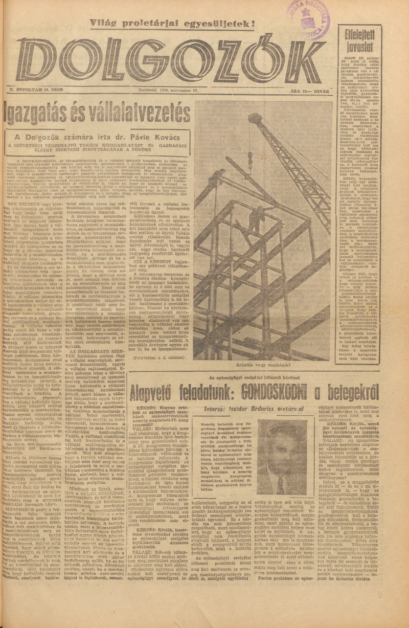 Dolgozók, 10. évf. 1956. november 20. 48. sz.