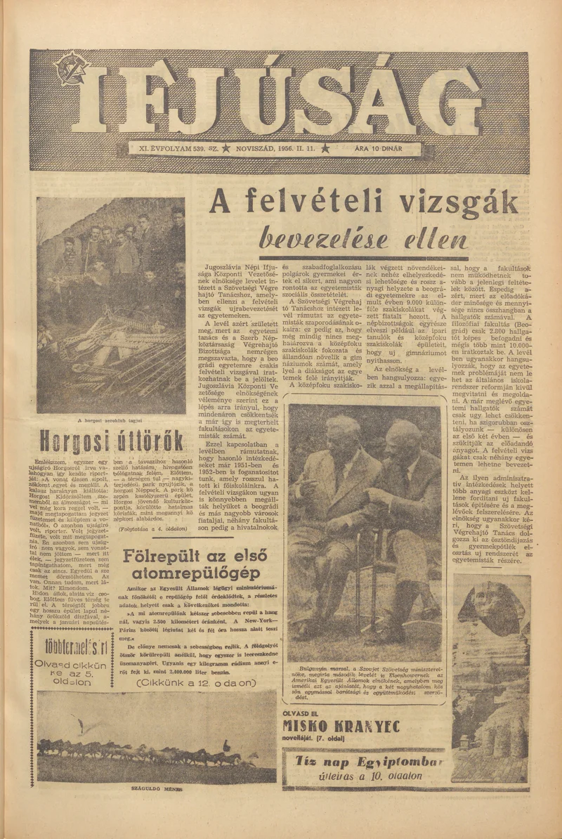 Ifjúság, 12. évf. 1956. február 11. 539. sz.