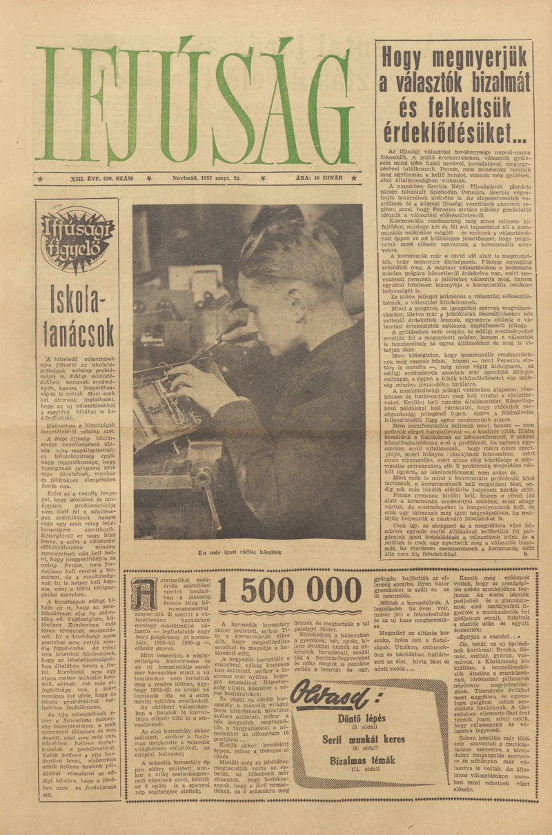 Ifjúság, 13. évf. 1957. szeptember 20. 620. sz.
