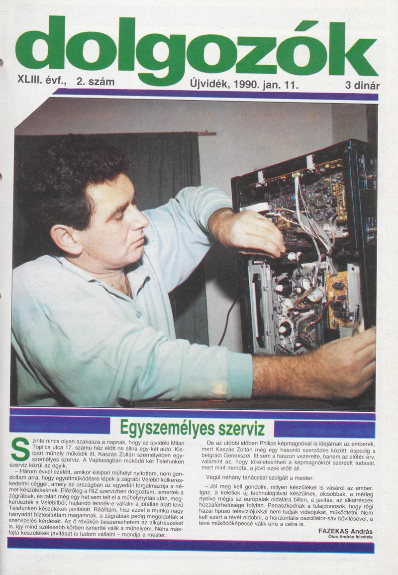 Dolgozók, 44. évf. 1990. január 11. 2. sz.