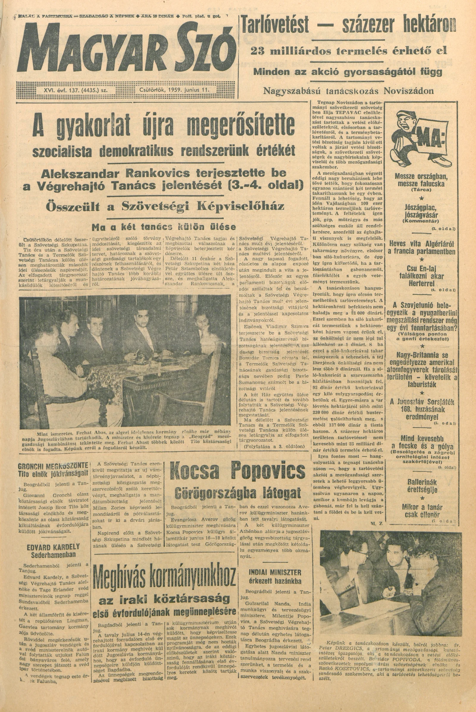 Magyar Szó, 16. évf. 1959. június 11. 137. sz. 1–22. oldal