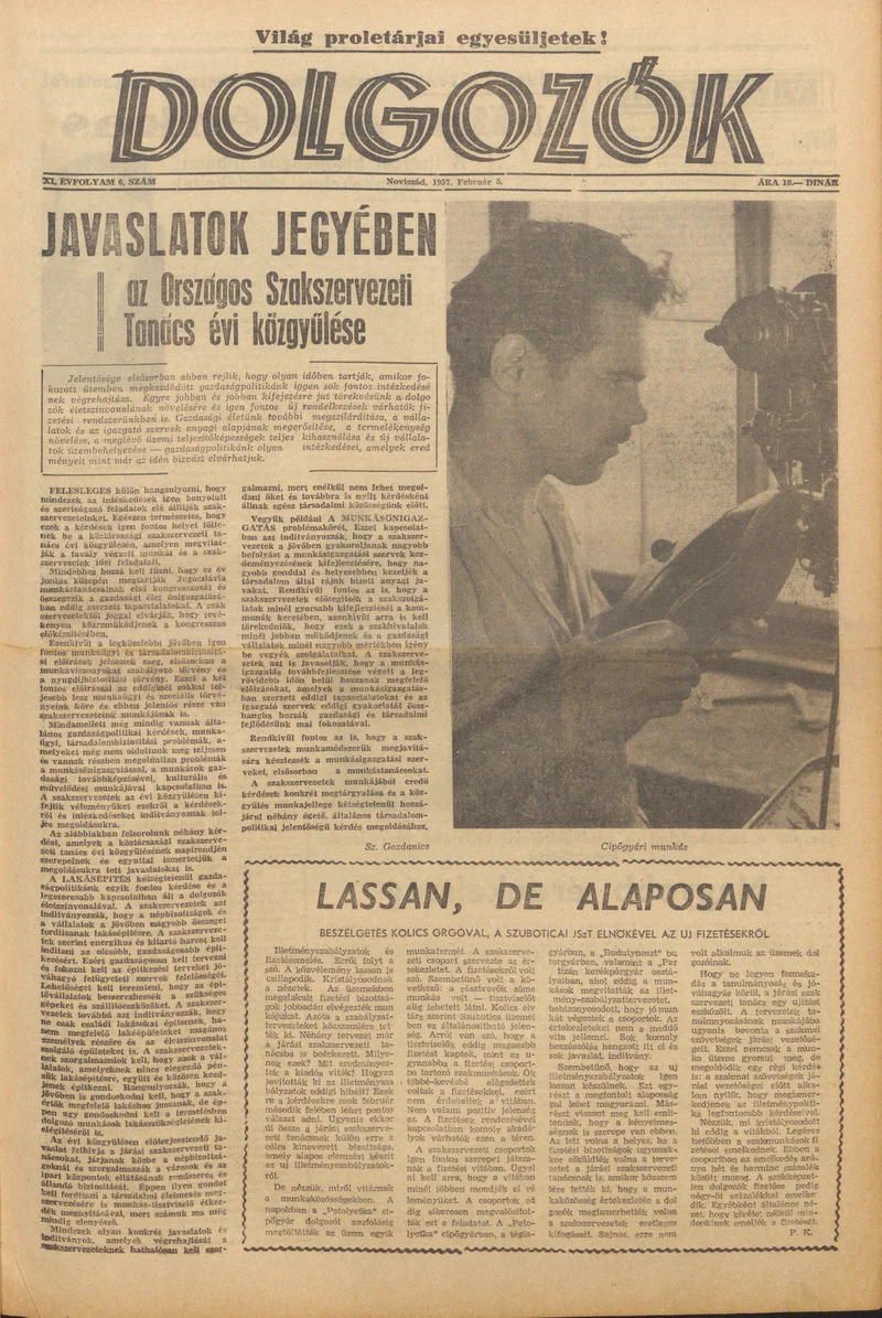 Dolgozók, 11. évf. 1957. február 5. 6. sz.