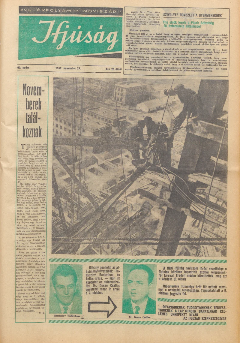 Ifjúság, 18. évf. 1962. november 29. 40. sz.