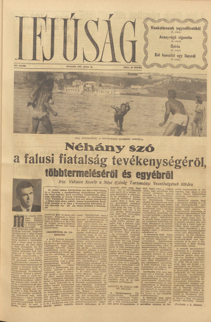 Ifjúság, 13. évf. 1957. július 19. 611. sz.